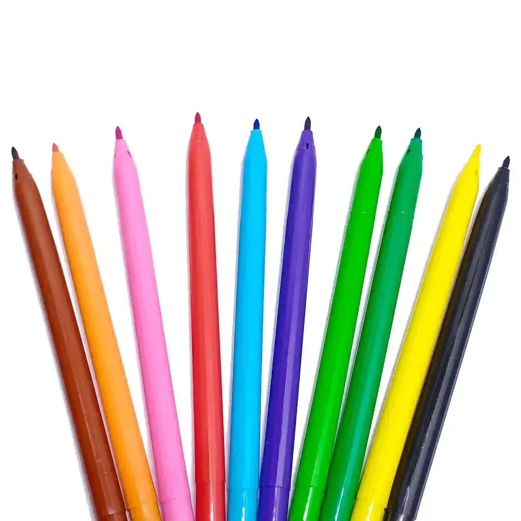 Tempo Fiber Tip 10 Colors Marker Set - Kid Zone PK