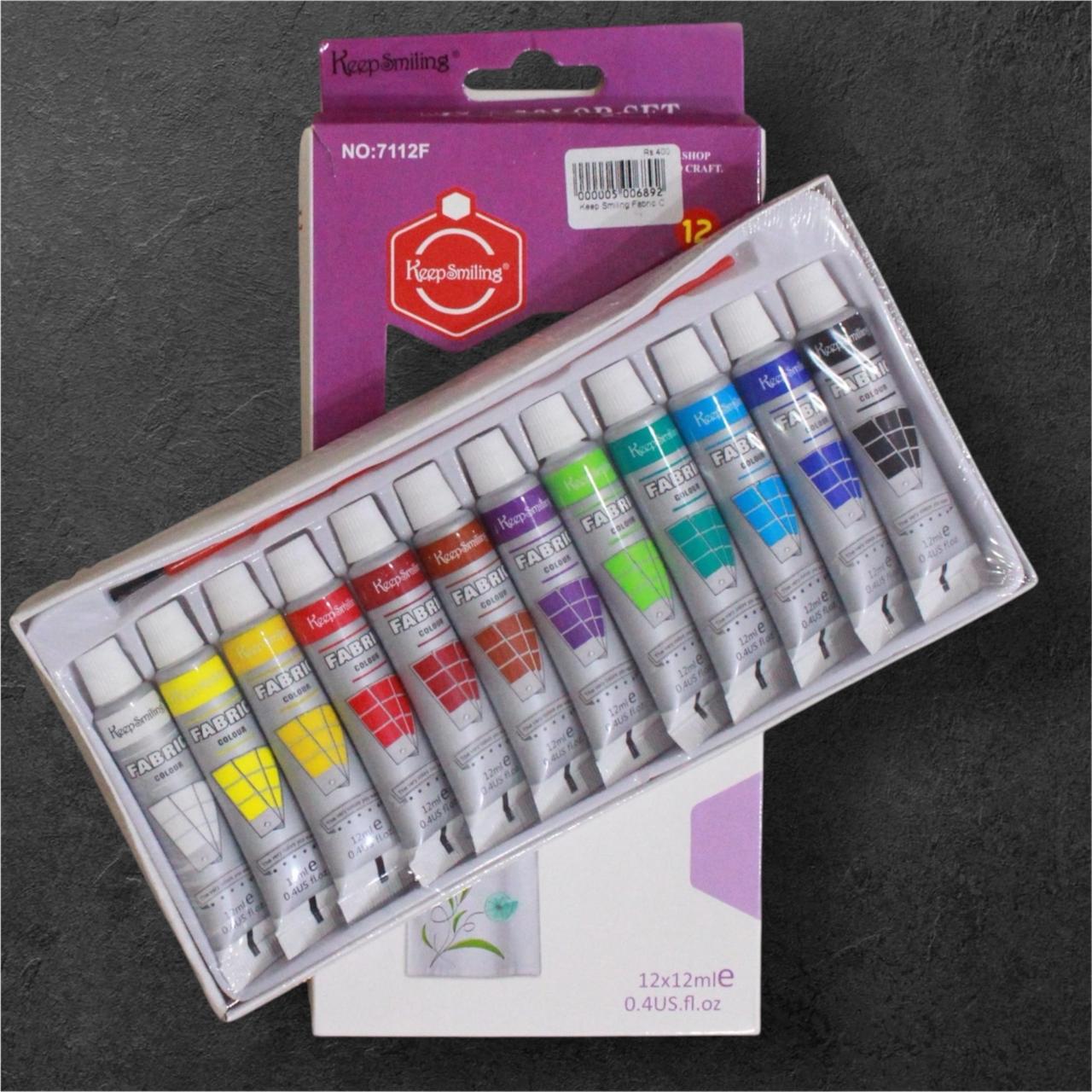 Keep Smiling Fabric Color 12 Tubes Set - Kid Zone PK