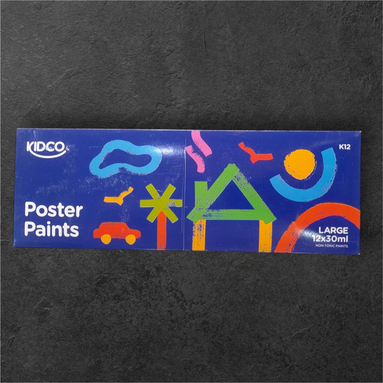 🎨 KIDCO Poster Color K‑12 – 12 × 30 ml Tubes of Non‑Toxic, Vibrant Paint