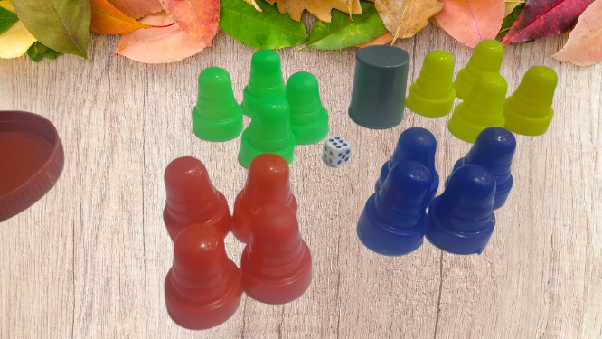 Large Size Ludo Goti Set with Dice | Large Size Pawns Set | Large Size Pure Plastic Colorful Goti | Large Size Ludo Dice Goti Set | 16 Gotis With 1 Cup & 1 Dice - Kid Zone PK