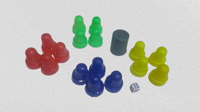 Large Size Ludo Goti Set with Dice | Large Size Pawns Set | Large Size Pure Plastic Colorful Goti | Large Size Ludo Dice Goti Set | 16 Gotis With 1 Cup & 1 Dice - Kid Zone PK