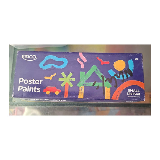 Kidco Poster Paints Small J12 pack of 12 x 15ml - front box