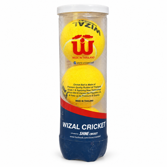 Wizal Cricket by Shine Cricket, pack of 3 yellow balls in original tube