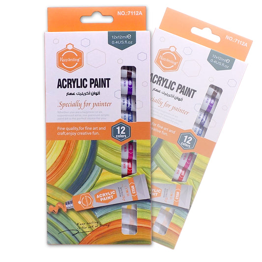 Acrylic Paint 12ml Tube 12 Colors set No 7112A - Kid Zone PK