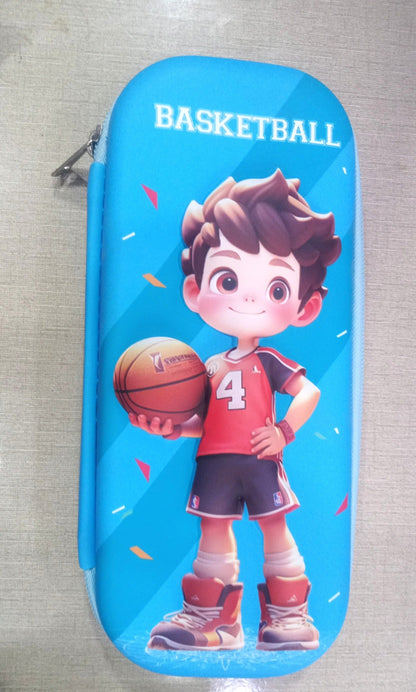 Imported Quality 3D Basketball Kids school Stationary Zipper Pencil Case. - Kid Zone PK