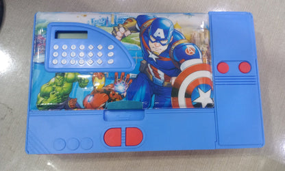 Geometry Box Double-sided with Inbuilt Calculator, Sharpener, Drawers, Fancy Pencil Case for School kids-Boys and Girls - Kid Zone PK