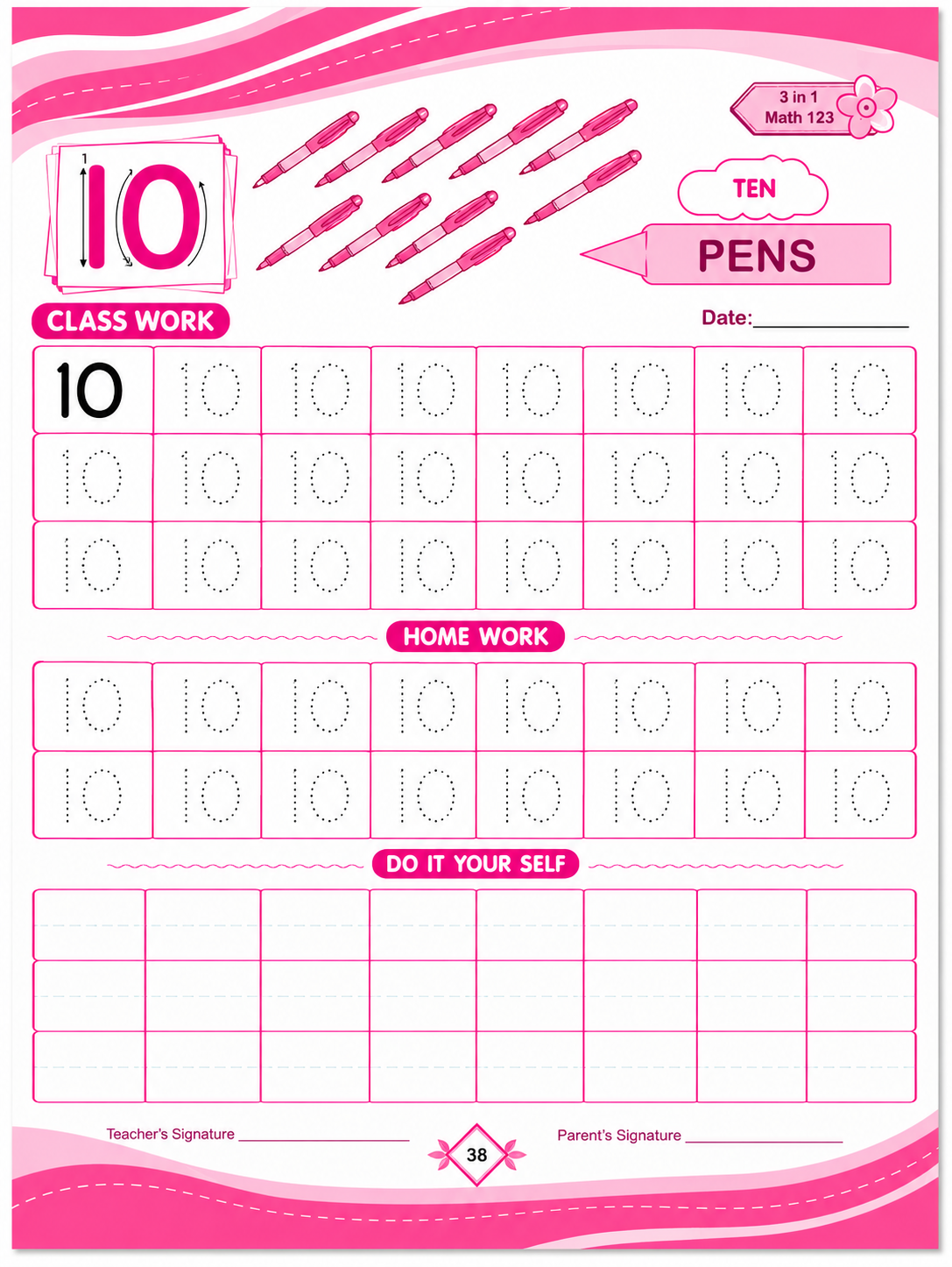 3-in-1 Writing Notebook – 22 × 28 cm