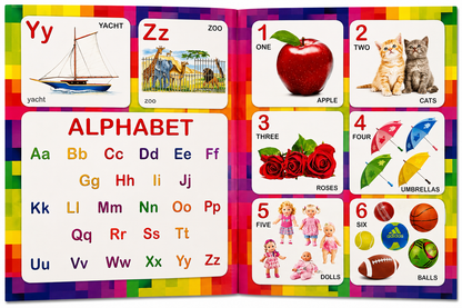 3 in 1 Learning Cards – ABC, Numbers & Urdu
