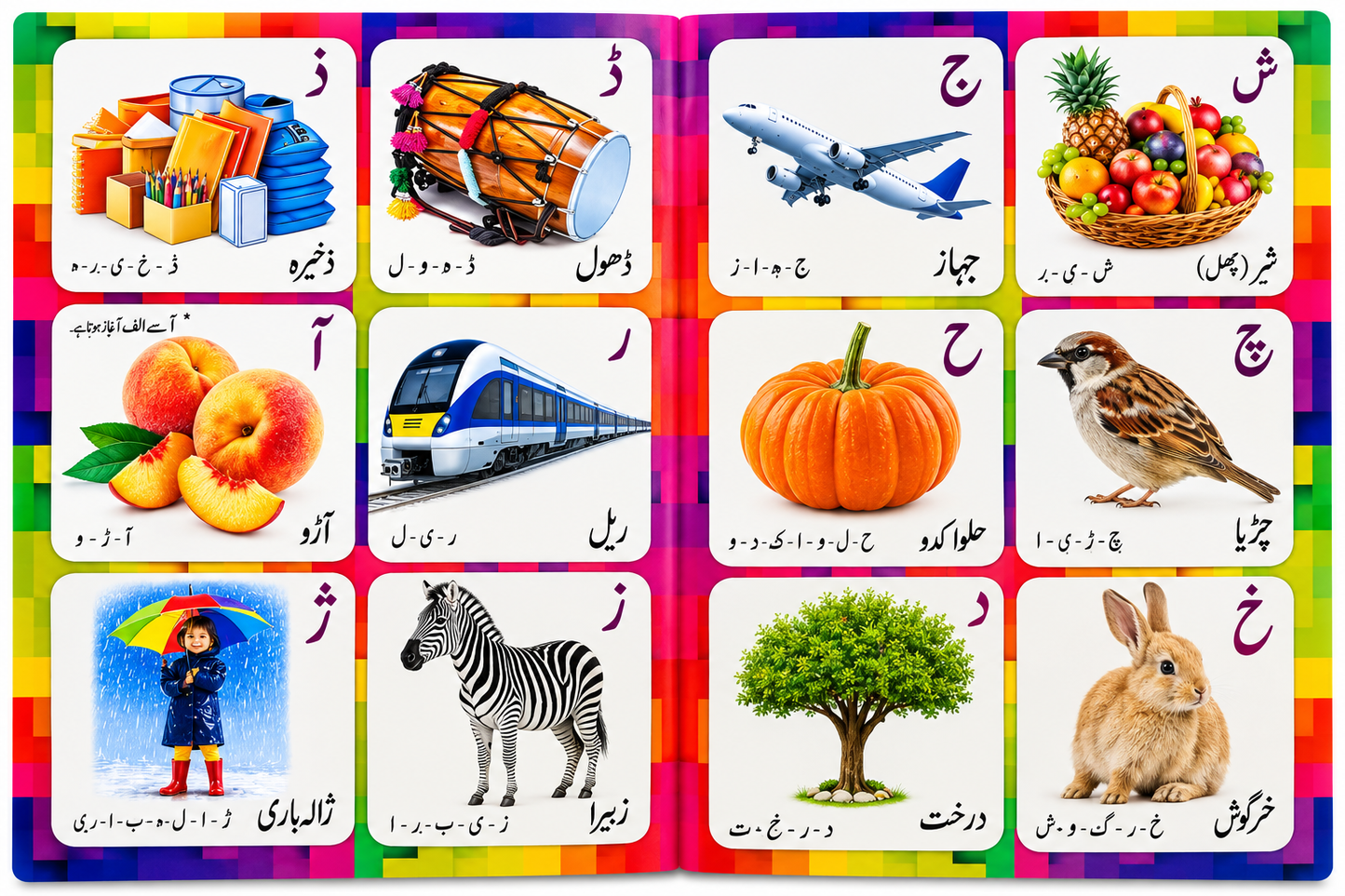 3 in 1 Learning Cards – ABC, Numbers & Urdu