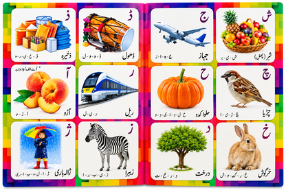 3 in 1 Learning Cards – ABC, Numbers & Urdu