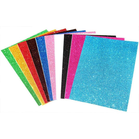Multicolor Glitter Foaming Sheets A4 Size - Pack of 10 - Kid Zone PK