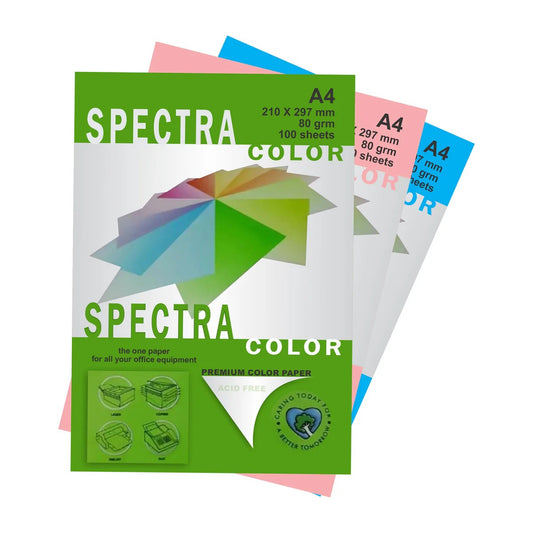 Multicolor Computer Sheets A4 Size 80Grms - Pack of 100 Sheets - Kid Zone PK