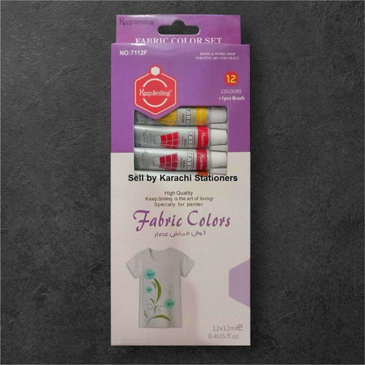 Keep Smiling Fabric Color 12 Tubes Set - Kid Zone PK