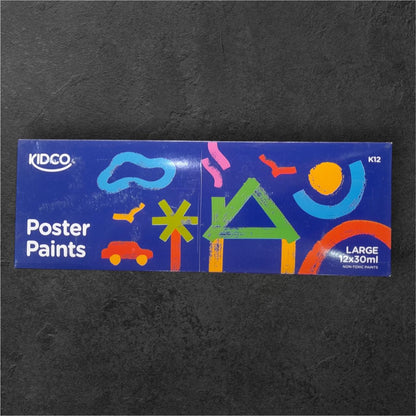🎨 KIDCO Poster Color K‑12 – 12 × 30 ml Tubes of Non‑Toxic, Vibrant Paint