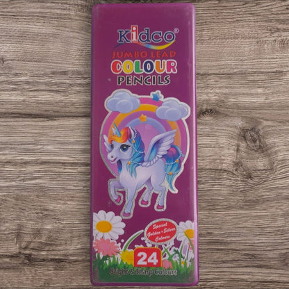 Kidco 24 Pencil Colors Double Sided with Plastic Box Packing