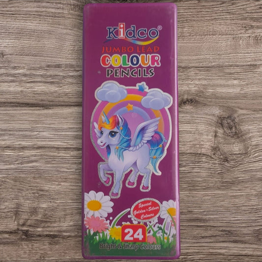 Kidco 24 Pencil Colors Double Sided with Plastic Box Packing