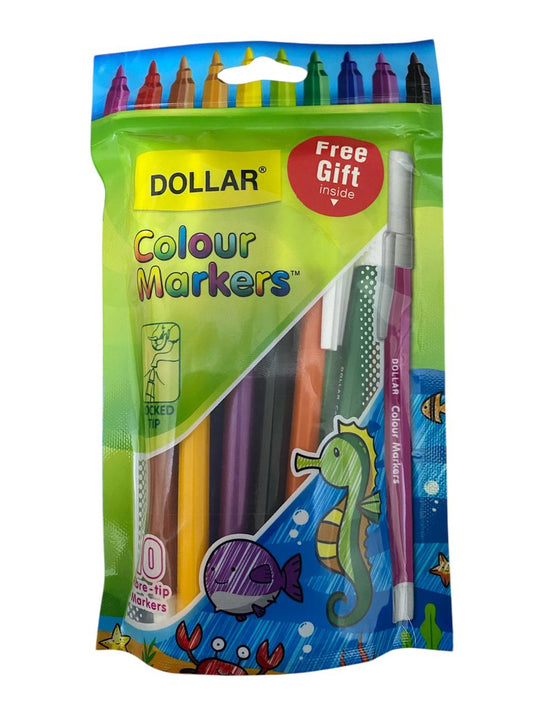 Dollar Colour Markers Pack of 10 - Kid Zone PK
