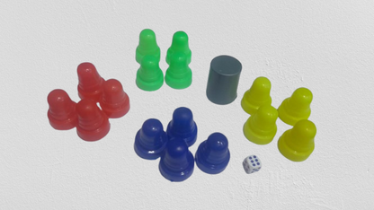 Large Size Ludo Goti Set with Dice | Large Size Pawns Set | Large Size Pure Plastic Colorful Goti | Large Size Ludo Dice Goti Set | 16 Gotis With 1 Cup & 1 Dice - Kid Zone PK