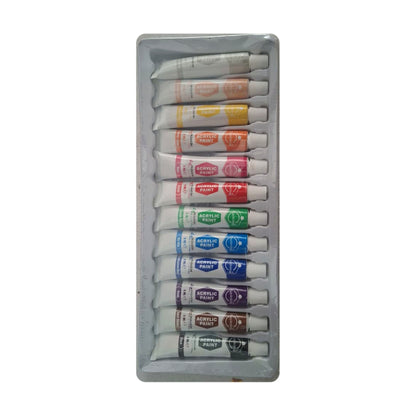 Acrylic Paint pack of 12 assorted color tubes - No. 77060A