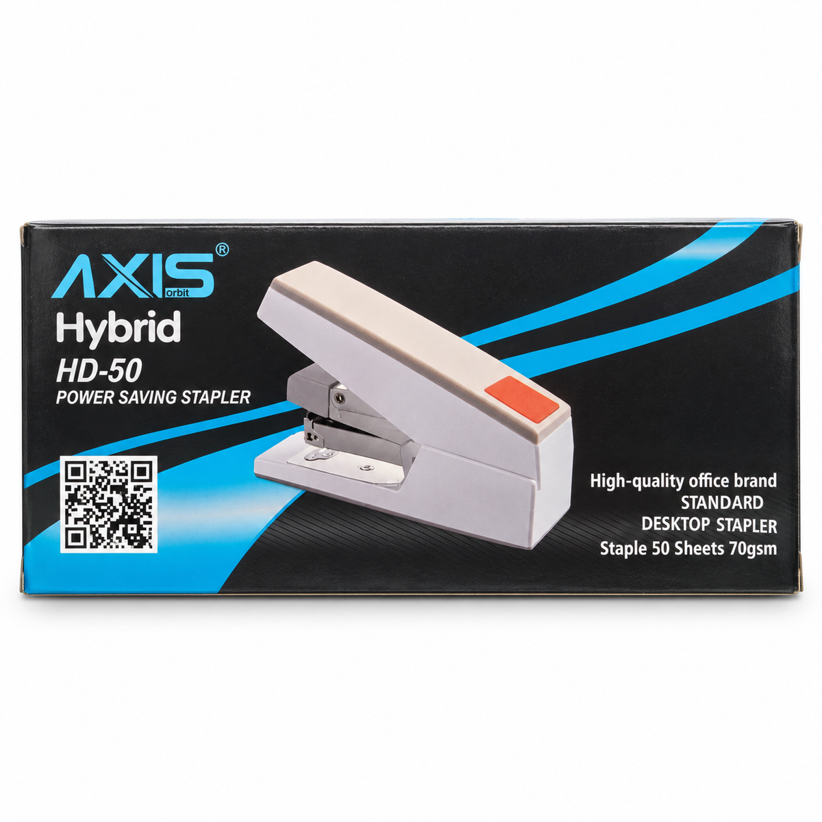 Axis Hybrid HD-50 retail packaging showing 50-sheet capacity for 70 gsm paper